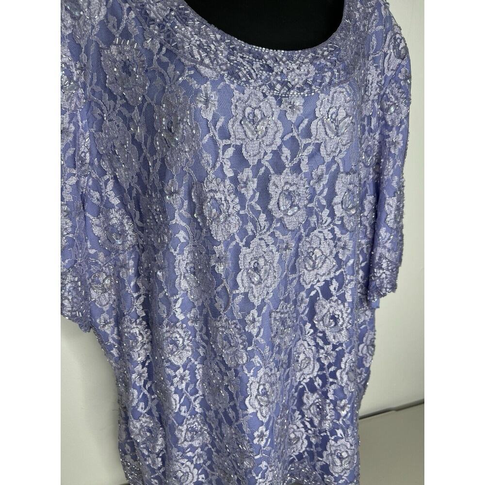 Candlelight and Champagne Woman Lilac Sequins Beaded Blouse Top Women’s Size 32W - Picture 3 of 8